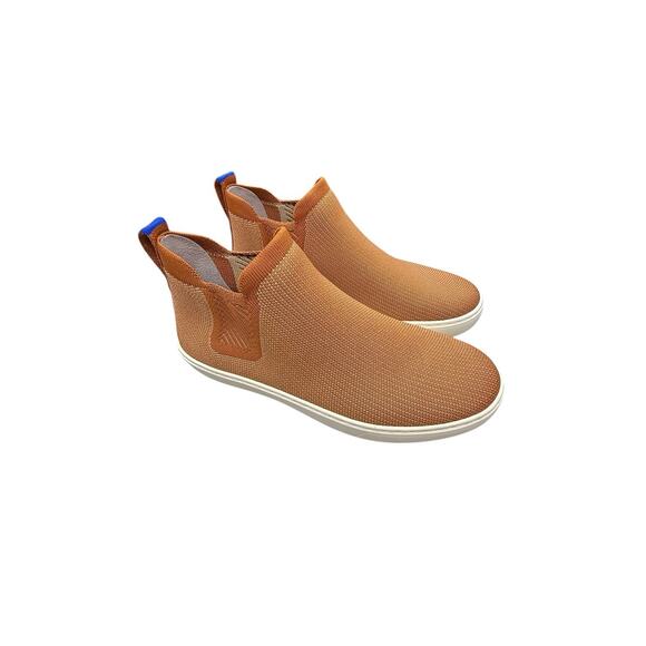 Rothy's Woman’s The Chelsea Boot Shoe Tan/Brown Knit Ankle Sneakers Size 7.5 EUC - Picture 1 of 7